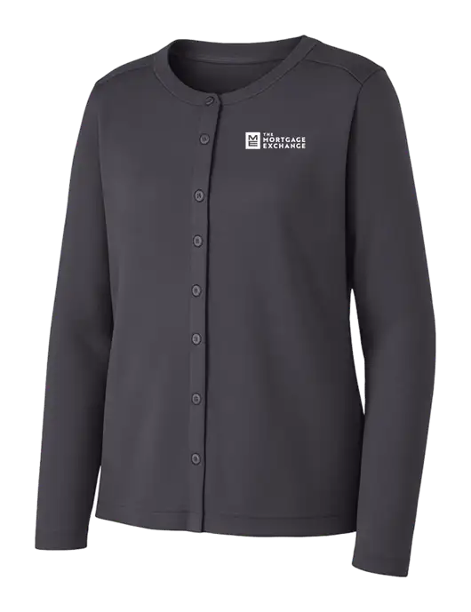 Grey Smoke Womens Concept Stretch Button-Front Cardigan Sweater w/Mortgage Exchange Logo