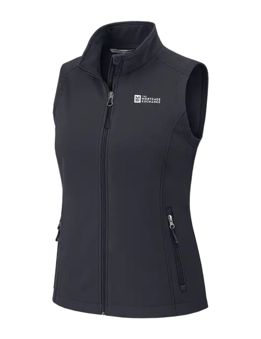 Charcoal Grey Womens Core Soft Shell Vest w/Mortgage Exchange Logo