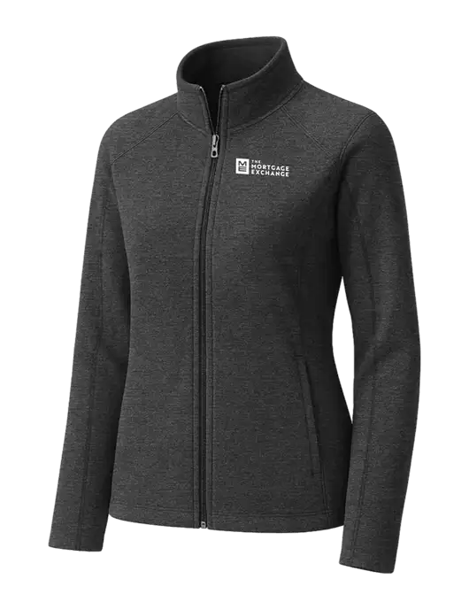 Charcoal Womens Heather Microfleece Full-Zip Jacket w/Mortgage Exchange Logo