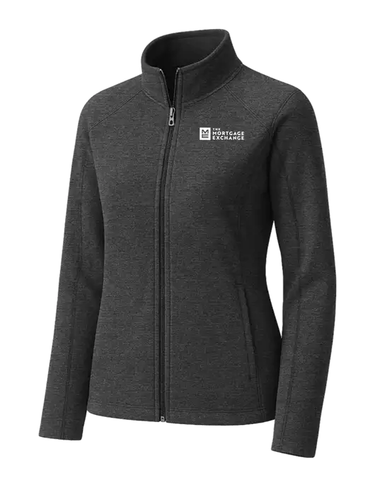Charcoal Womens Heather Microfleece Full-Zip Jacket w/Mortgage Exchange Logo