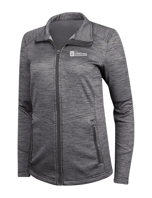 Womens Dark Grey Digi Stripe Fleece Jacket w/Mortgage Exchange Logo