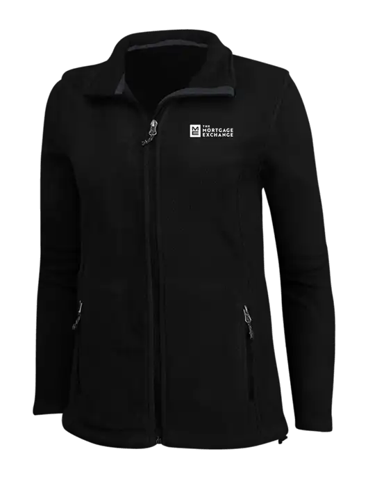Womens Black Fleece Jacket w/Mortgage Exchange Logo