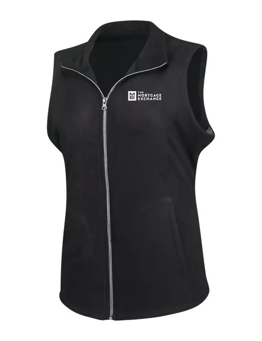 Black Womens Microfleece Vest w/Mortgage Exchange Logo