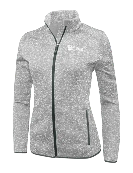 Grey Heather Womens Sweater Fleece Jacket w/Mortgage Exchange Logo