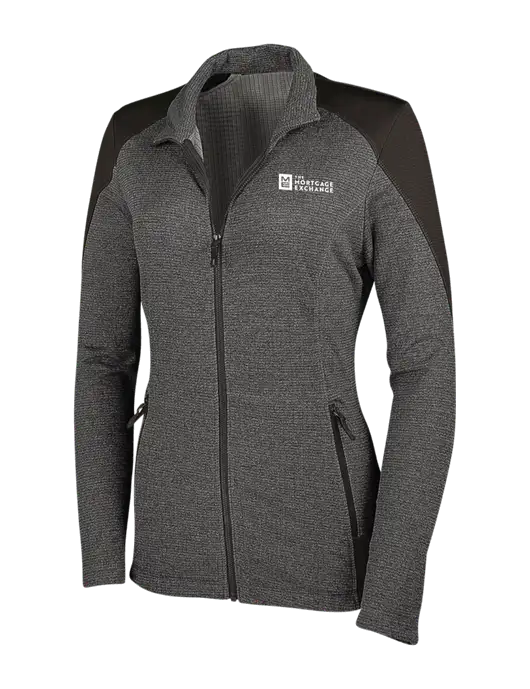 Medium Grey Heather Womens Grid Fleece Jacket w/Mortgage Exchange Logo
