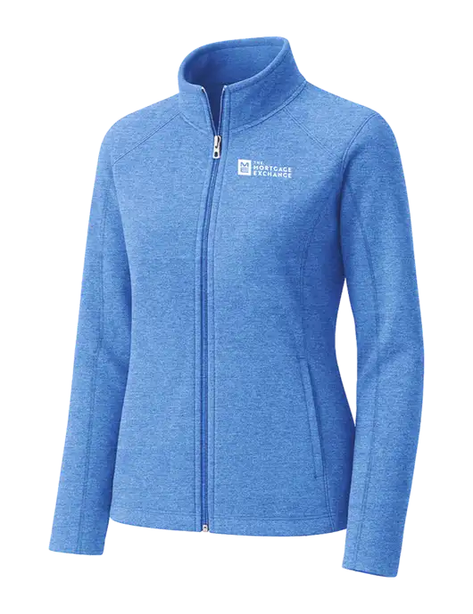 Light Royal Heather Womens Microfleece Full-Zip Jacket w/Mortgage Exchange Logo