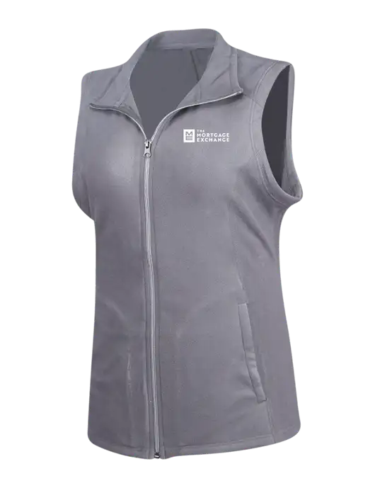 Medium Grey Womens Microfleece Vest w/Mortgage Exchange Logo