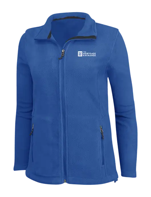 Womens Dark Royal Fleece Jacket w/Mortgage Exchange Logo