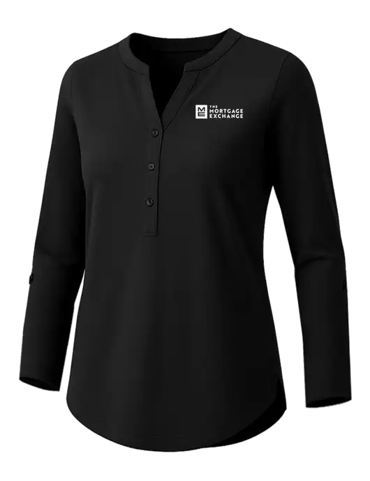 Womens Black Concept Henley Tunic w/Mortgage Exchange Logo