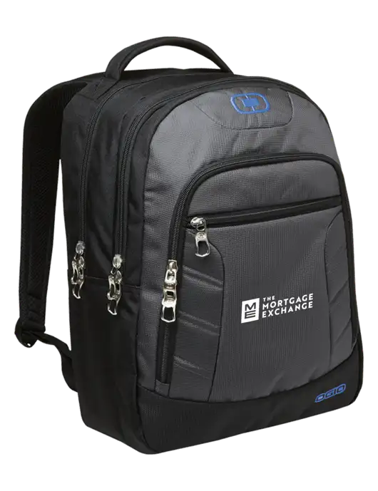 OGIO Dark Grey/Royal Blue Colton Laptop Backpack  w/Mortgage Exchange Logo