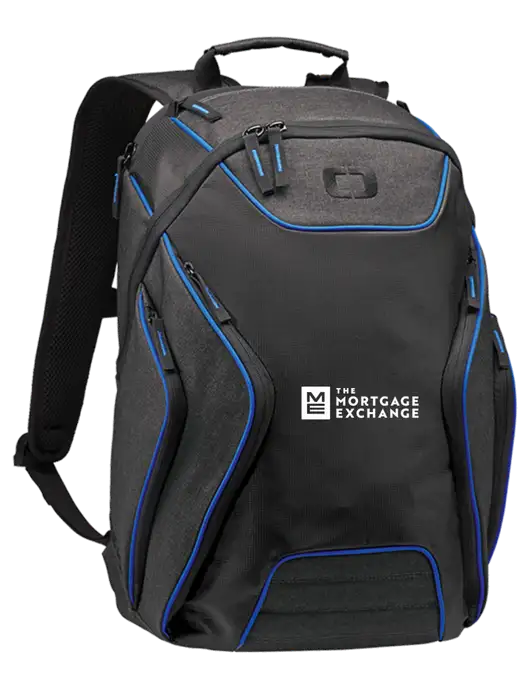 OGIO Royal Blue/Heather Grey Hatch Laptop Backpack
 w/Mortgage Exchange Logo