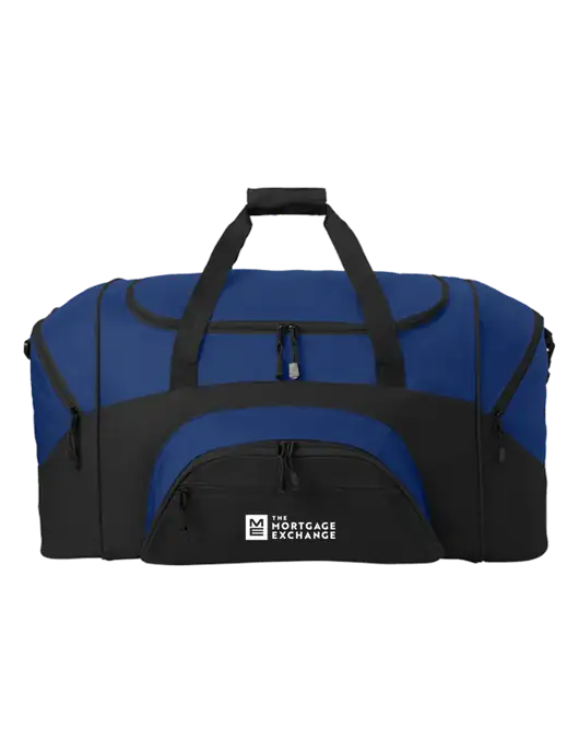 Standard Colorblock Royal/Black Sport Duffel w/Mortgage Exchange Logo
