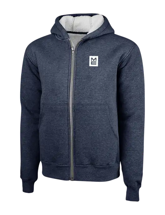 Cornerstone Navy Heavyweight Sherpa Lined Hooded Fleece Jacket w/ME Stacked Logo