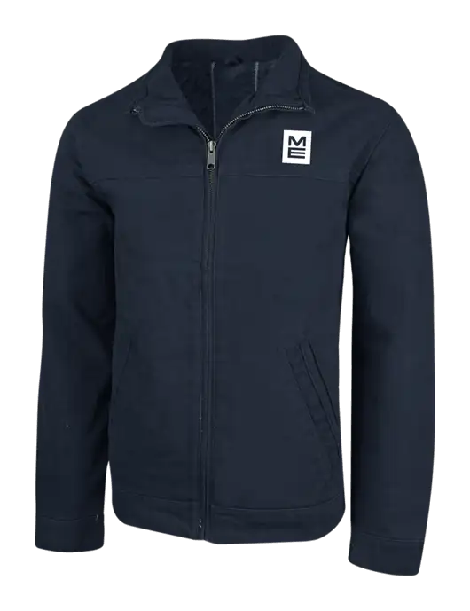 Cornerstone Navy Washed Duck Cloth Flannel Lined Work Jacket w/ME Stacked Logo