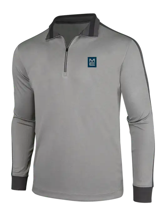 NIKE Athletic Grey/Heather Dark Grey Dry-Fit 1/2 Zip Cover-Up w/ME Stacked Logo
