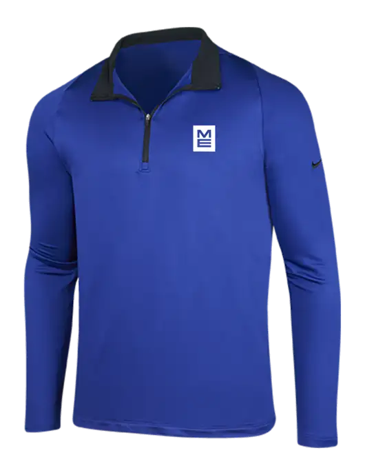 NIKE Deep Royal/Black Dry-Fit Stretch 1/2 Zip Cover-Up w/ME Stacked Logo
