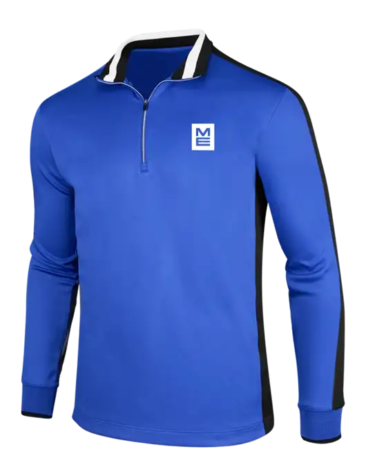 NIKE Game Royal/Black/White Dry-Fit 1/2 Zip Cover-Up w/ME Stacked Logo